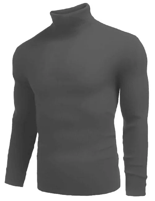 Leotude Regular Fit Cotton Blend Full Sleeve Turtle Neck T-shirt(Black Color)