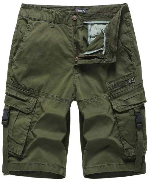 L'MONTE Imported Multi Pockets Cotton Casual Outdoor Cargo Shorts for Men (34, Green)