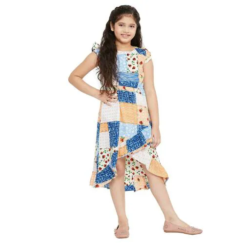 Stylobug Girls Multicolour Cotton A Line Casual Wear Dress (11 Years-12 Years)