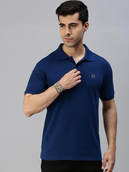 ONN Mens Teal Solid Polo Collar T-Shirt