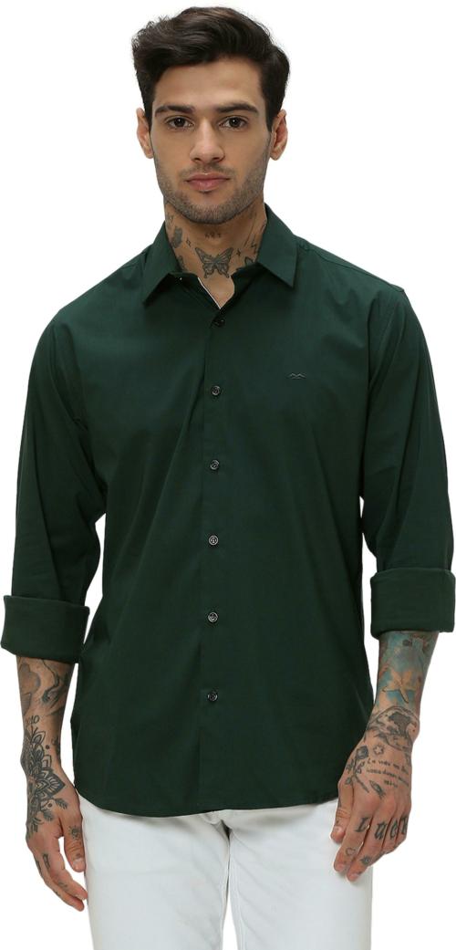 Mufti Green Slim Fit Casual Shirt