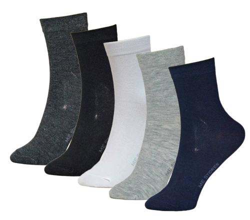 Me Stores Men Cotton Ankle Length Socks - Free Size (Pair Of 5)