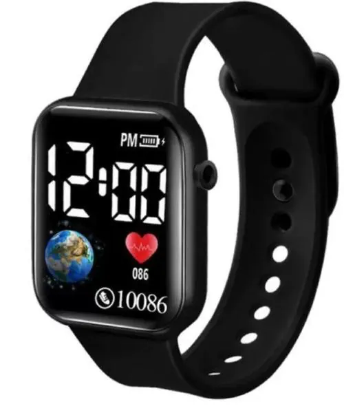 Viser Square Digital Watch - For Boys & Girls Shock & Water Digital Dial Sport Branded Watch (Black)