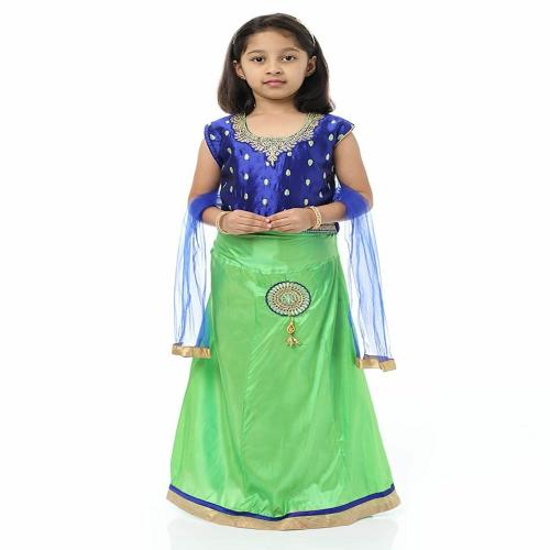 Ashwini Girls Blue Polyester Lehenga Choli B078Q4QTZB 10-11 Y Blue