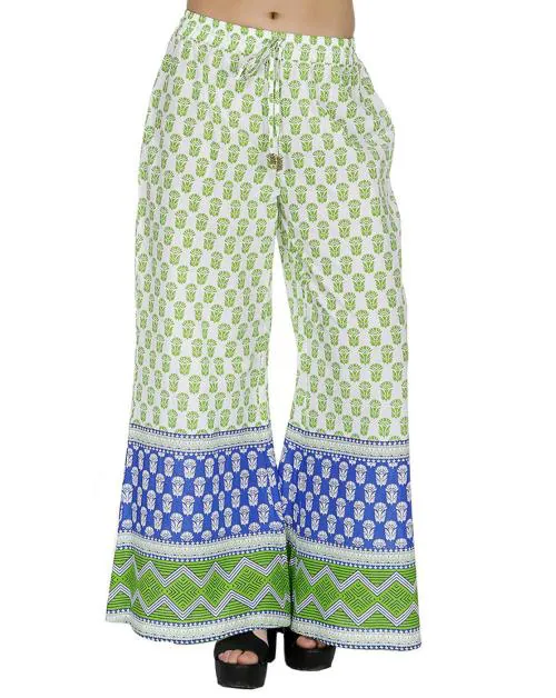 Buy Fusion Beats Green Print Palazzo Online at Best Prices in India ...