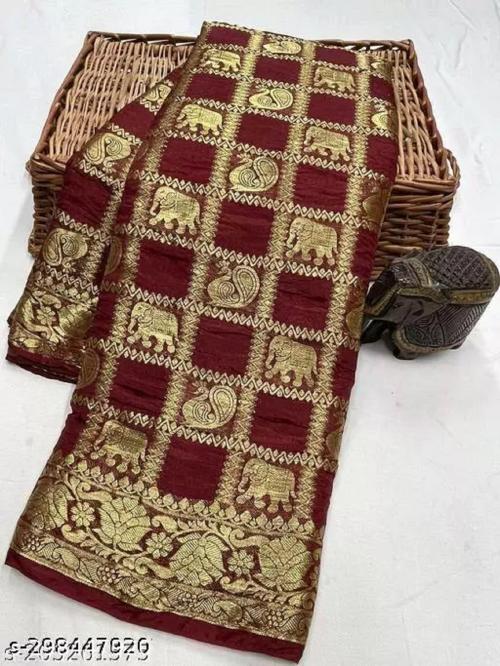 Shruti Bandhani Jaipuri Gahrcgola Function Wear Saree