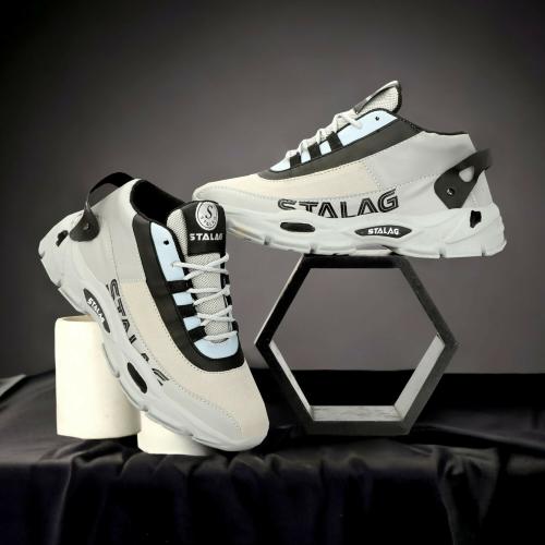 Ranway Shoe GenZ Faux leather Casual Shoes for men-Grey