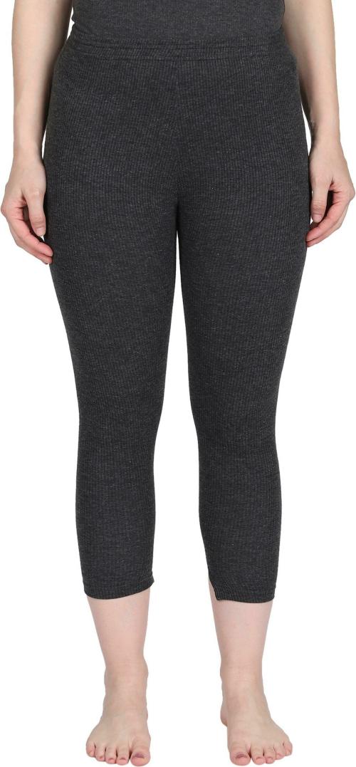 Bodycare Gold Plus Womens Anthra Melange Solid Cotton Thermal Pants