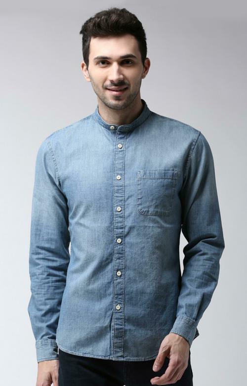 Celio Blue Solid Casual Shirt