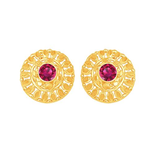 Sukai Jewels Ethnic Traditional South Indian Design Gold Plated Stud Earring for Women and Girls