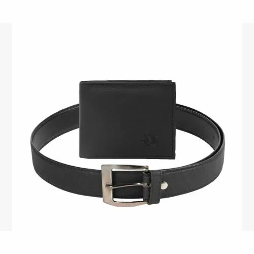 Bagsy Malone Men Premium Belt & Wallet - Black