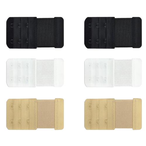 eDESIRE Bra Hook Extenders Women's Extension, 6 Pieces Bra Hook Strap Elastic Strip Extender Everyday Use Cotton Bra Extenders,6Pcs(White, Beige & Black)