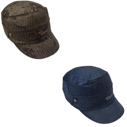 Classic Caps - Combo Of Corduroy Caps With Short Peak For Classy Look (Blue & Green)