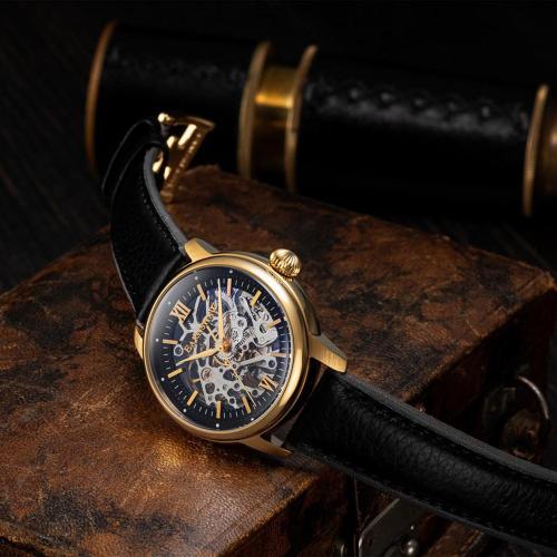 EARNSHAW CORNWALL Skeleton Automatic Round Dial Watch For Men - ES-8110-03