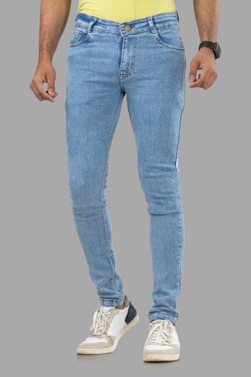 Buy LZard Men Light Blue Slim Clean Look Stretch Jeans Online at Best ...