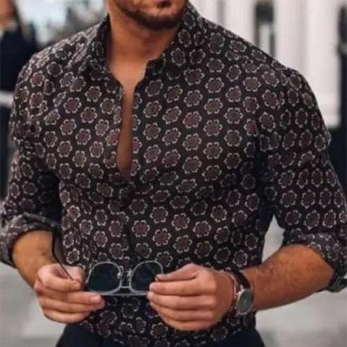 Storebrite Men Purple Printed Polycotton Regular Fit Casual Shirt (Xl)