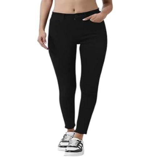 Jais Fashion Women's Cotton Comfortable & Stylish Both Sides Pockets Trouser Pants for Office, Formal, Casual Use-Black_(XL)