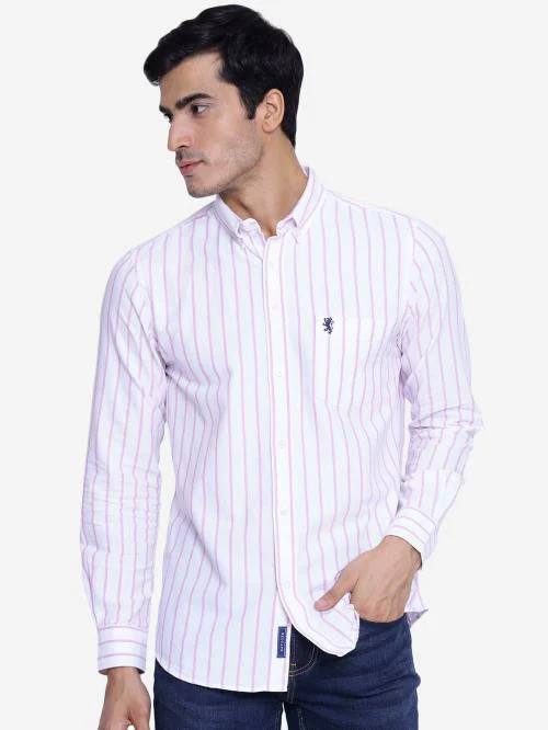 Red Tape Men's Pink and White Shirt