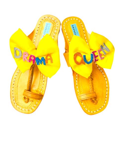 PehnawaCraft Yellow Drama Queen Kolhapuri Sandals