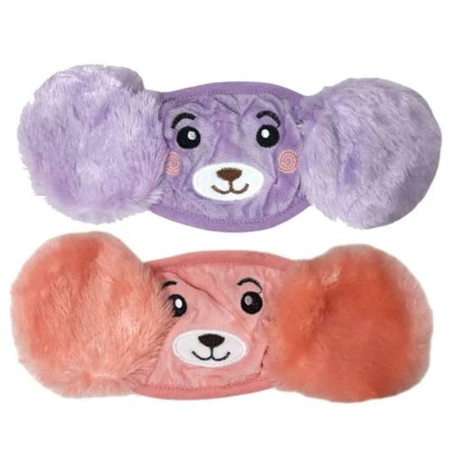 UPAREL Purple, Orange Boys And Girls CarToon Print Warm Winter Face Mask With Earmuffs (2 pc.)