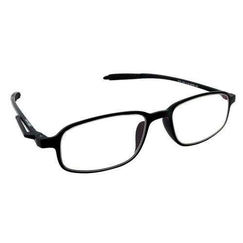 RARA EYEWEAR Smart Reading Glasses For Men & Women | Light Weight & Scratch Resistant | Blue cut Glasses | Accuarte Power +1.00 to +3.00 (MATTE BLACK, -Magnification Strength:1.25)