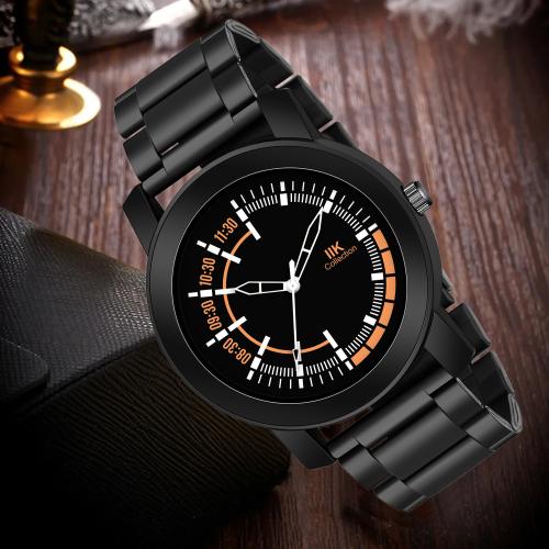 IIK COLLECTION Orange Stainless Steel Analog Watch For Men and Boys (IIK-908M)