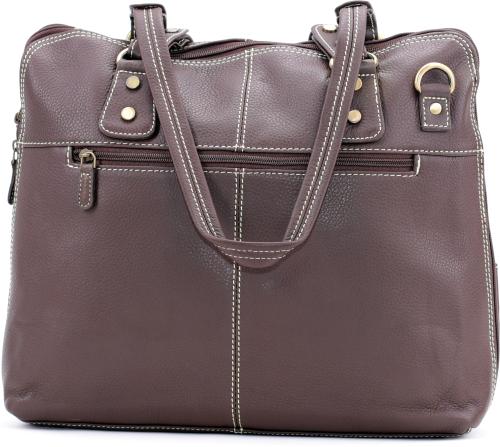 Kargha India Abhivyakti Russet Leather Handbag Spacious Work and Travel Bag Adjustable Strap Laptop Sleeve/Cover (Brown, 3 L)