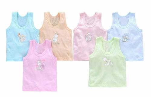 ANGAAKAR CLOTHINGS Printed Baby Vest for Kids Cotton Sleeveless Toddler Sando Baniyan Baby Innerwear Cloth for Boys & Girls, Pack of 6