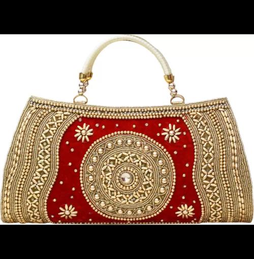 PURSEO Party, Casual Clutch (Golden,Red)