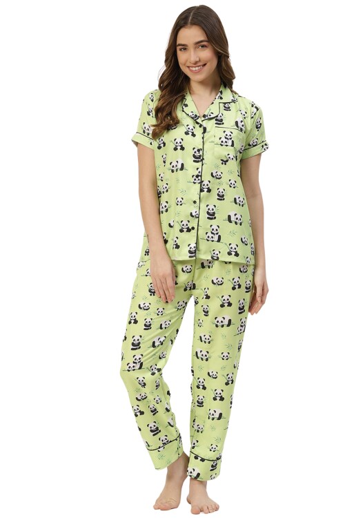 Fasense Beautiful Cotton Printed Panda Night Suit
