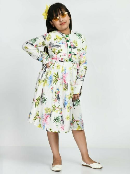 Bella Moda Girls Printed Floral casual Dress