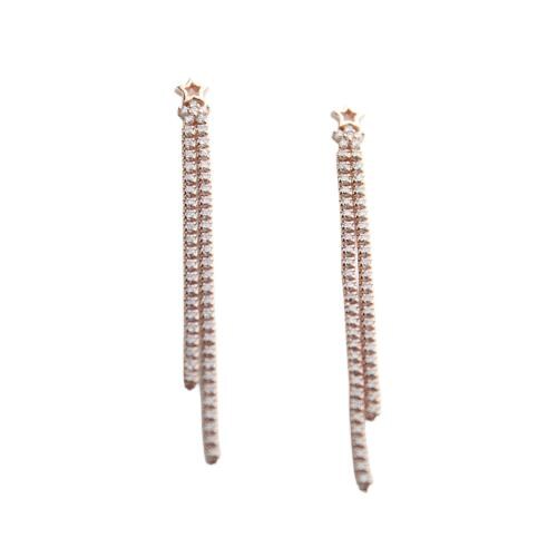 925siller Sterling Silver Rose Gold Earrings