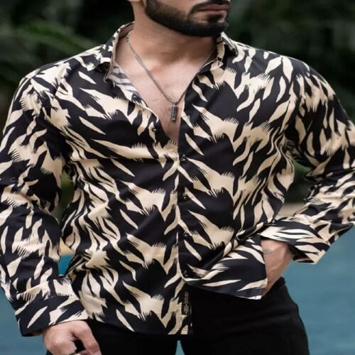 MARMICFAB Men Regular Fit Printed Casual Shirt || Size-L