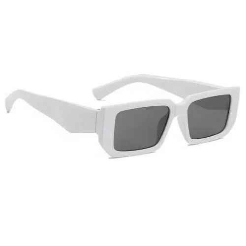 Dervin UV Protection Rectangular wide leg Sunglasses for Men and Women (White)