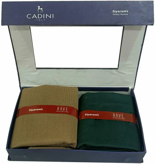 Siyaram's Men Dark Green Solid Cotton Shirt & Trouser Fabric