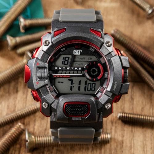 CAT Digital Chrono Grey Round Dial Men's Watch- 1A.157.25.241