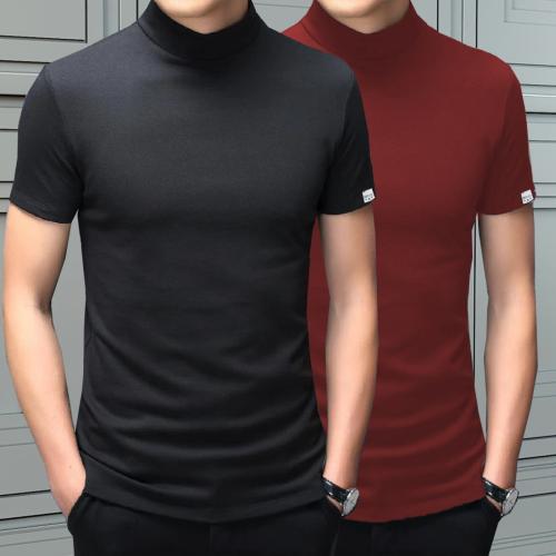 Clafoutis pack of 2 hlaf high neck t-shirt for men