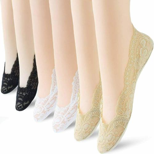 ogimi - ohh Give me 6 Pairs No Show Socks Lace Women No Show Liner Socks Womens No Show Socks Thin Low Cut Casual Socks Non Slip