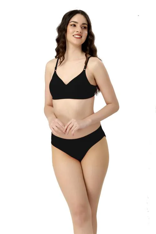 Geyoga Women Hosiery Non Padded Black Bra | Lingerie & Innerwear | Bras (36)