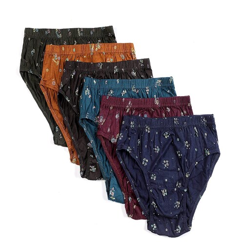 DUNYA Women's Cotton hipster printed panties Pack of 6 (Multicoloured)-XXL