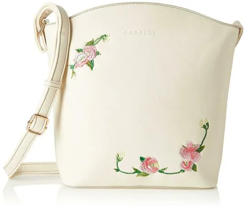 Caprese Elsy Women Sling Bag (White)