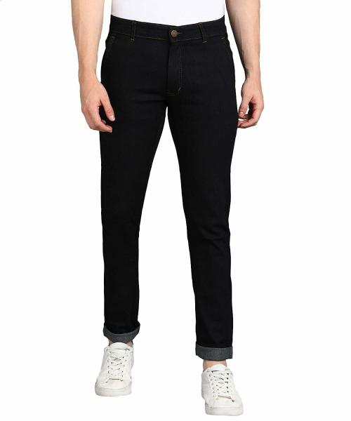 Lukar Men's Slim Fit Solid Black Jeans Stretchable