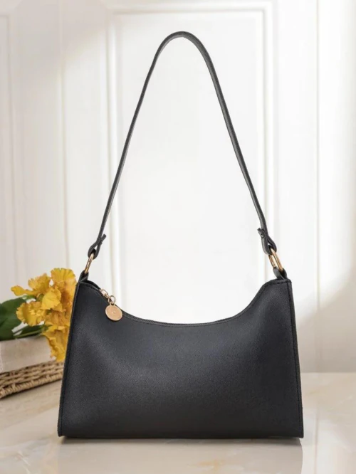 LIVE FASHION Black Women PU Sling Bag
