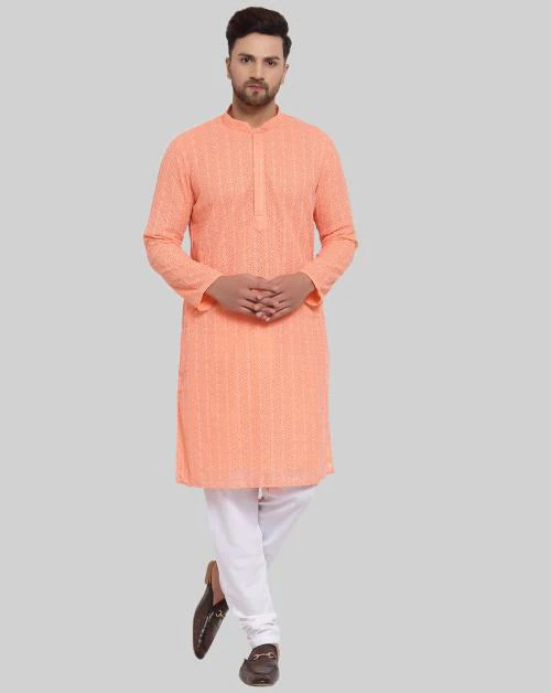 MOHANLAL SONS Men Maroon Dupion Silk Kurta with Churidar & Nehru Jacket