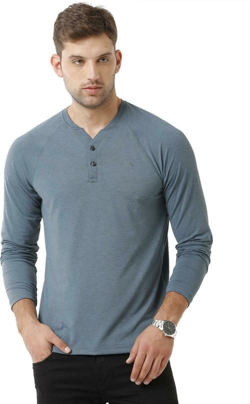 Classic Polo Solid Men V Neck Grey T-Shirt