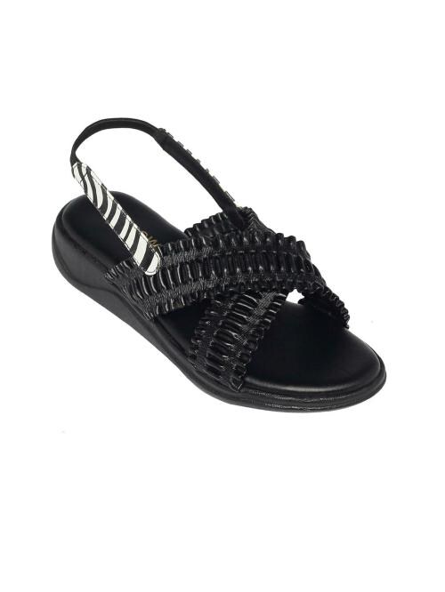Monrow Black Flat Sandals for Women