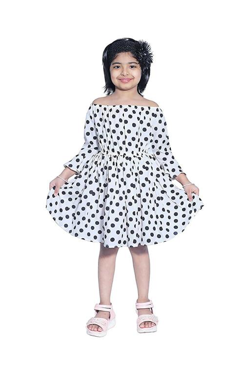 Wish Littlle Baby Girl White Polyester Floral Sleeveless Frock Party Dress - 10 Y