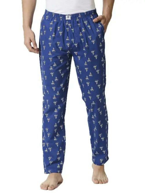 Manaca Men Blue Printed Cotton Pyjamas