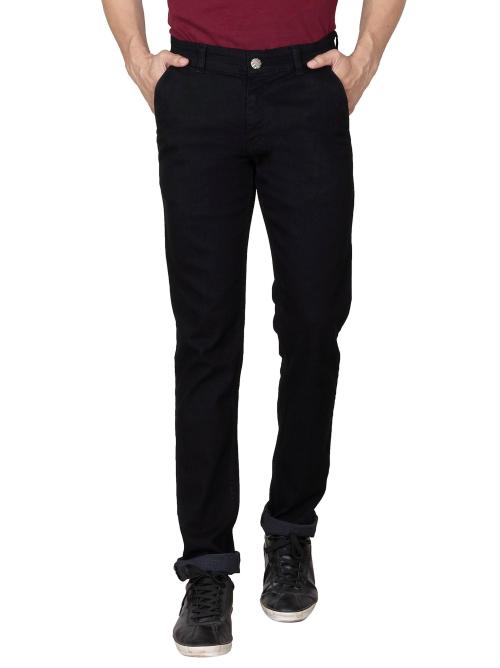 WEARO JEANS Men Black Cf101 Denim, Lycra Regular Fit Jeans (28)