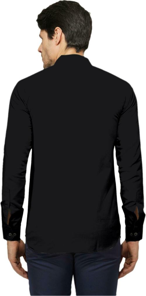 VAGHANI TEX Men Black Self Design Cotton Blend Casual Shirts (XL)